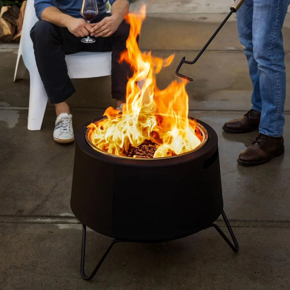 20 Inch Social Fire Pit, Wood Burning Outdoor Fire Pit