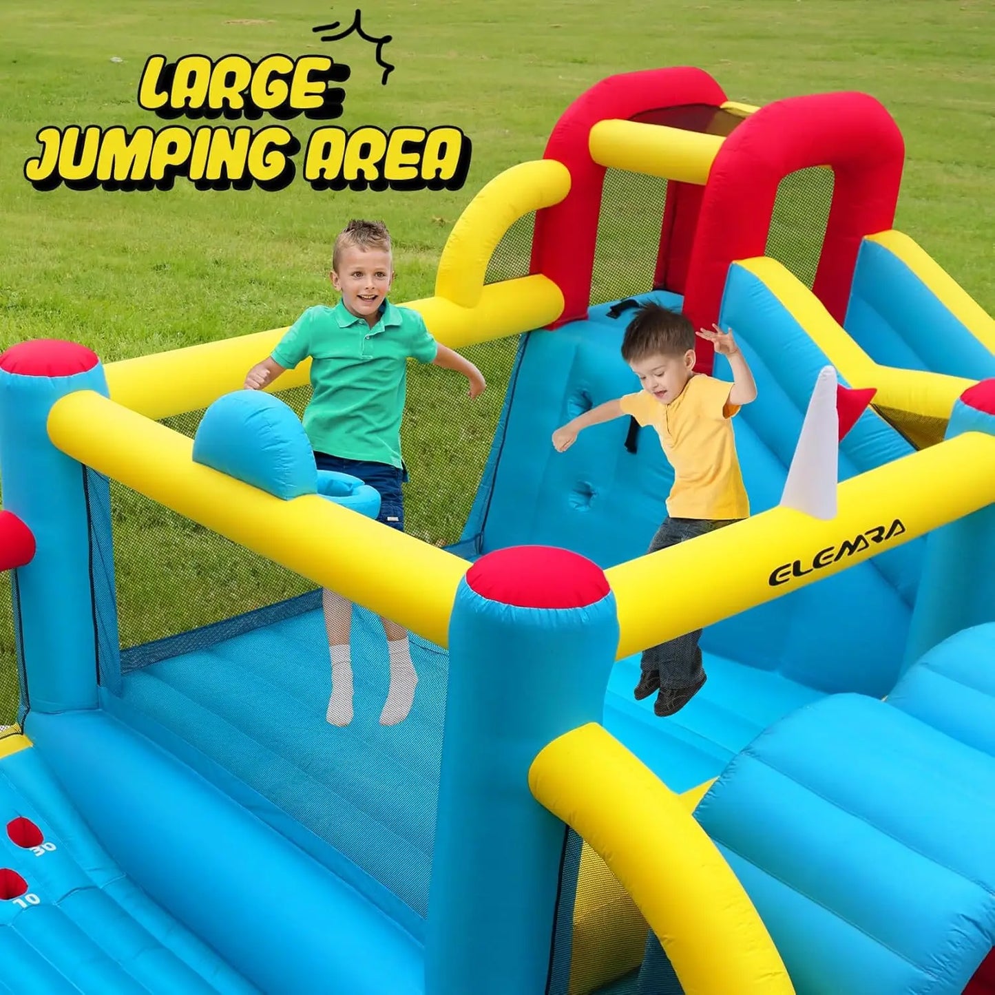 7 in 1 Big Inflatable Bounce House, 15x12’XL Golf Inflatable Bouncer