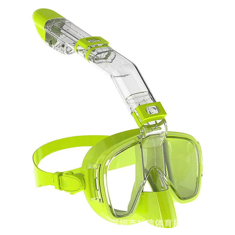 Snorkel Mask Foldable Anti-Fog Diving Mask with Full Dry Top System Swim Snorkeling Gear