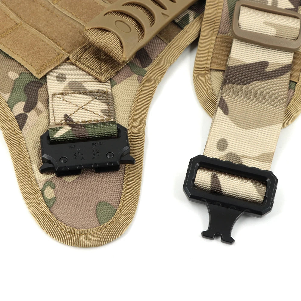 Military Large Dog Harness Collar Leash Bags Patches
