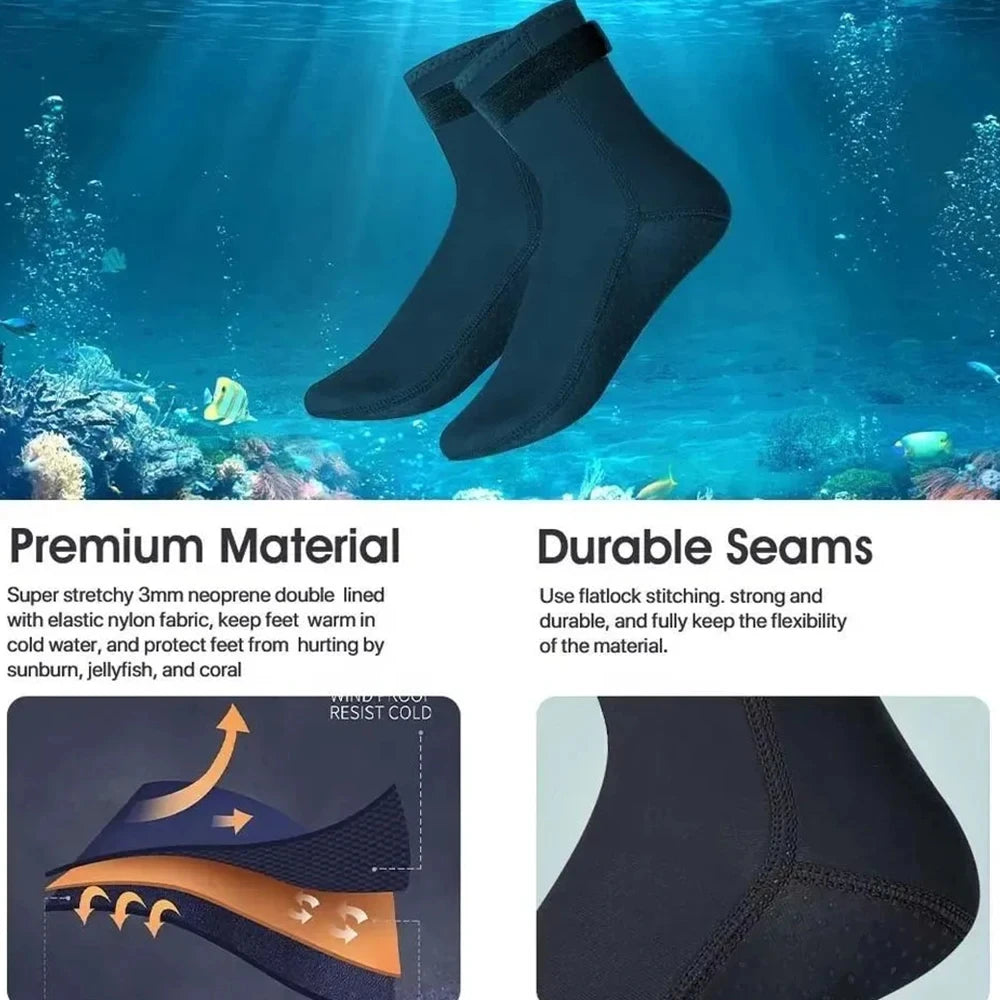 Neoprene Anti Slip 3mm Diving Wetsuit Socks