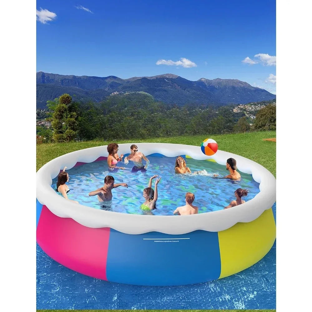 Inflatable Top Ring Swimming Pools 18ft*48in Round Pool Include Filter Pump