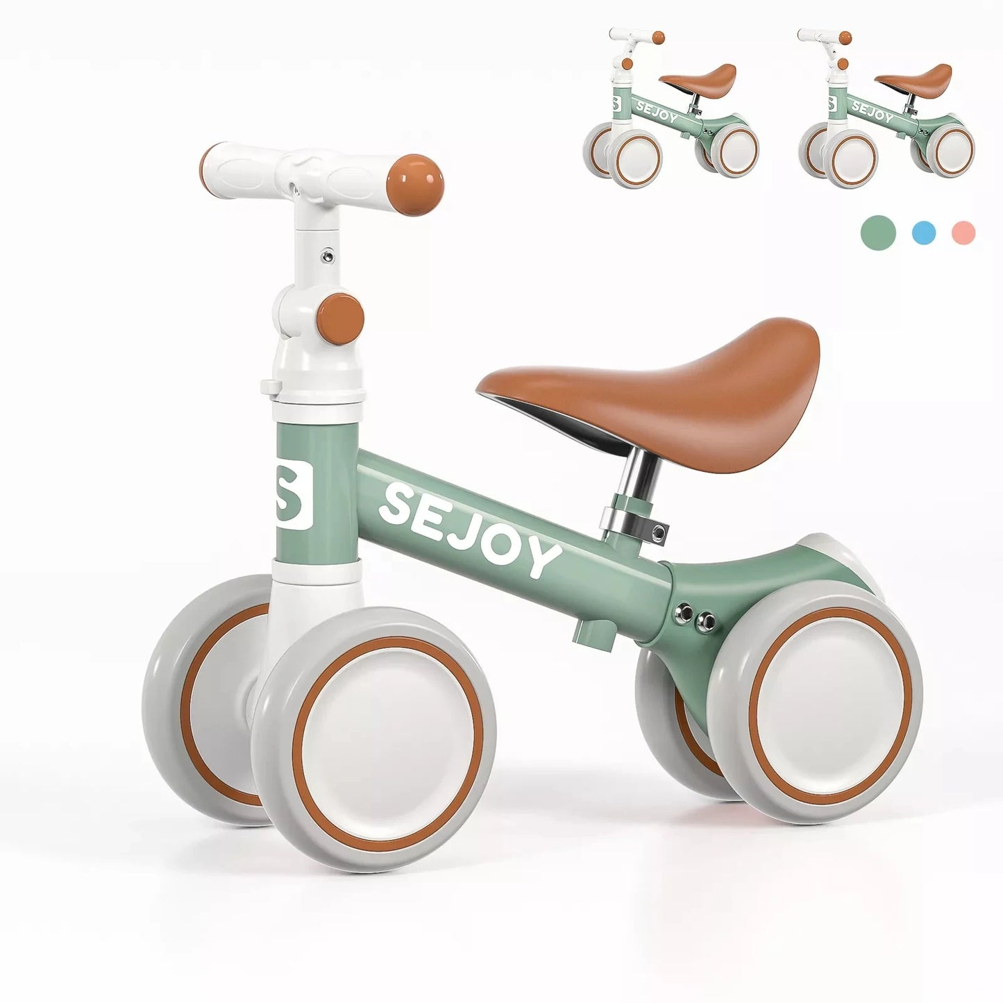 SEJOY Baby Balance Bike 4 Wheels Toddler Walker Bicycle