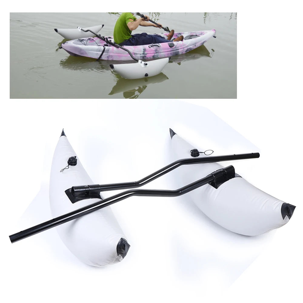 2pcs Inflatable Boat Water Buoyant Float Premium PVC Outrigger Canoe
