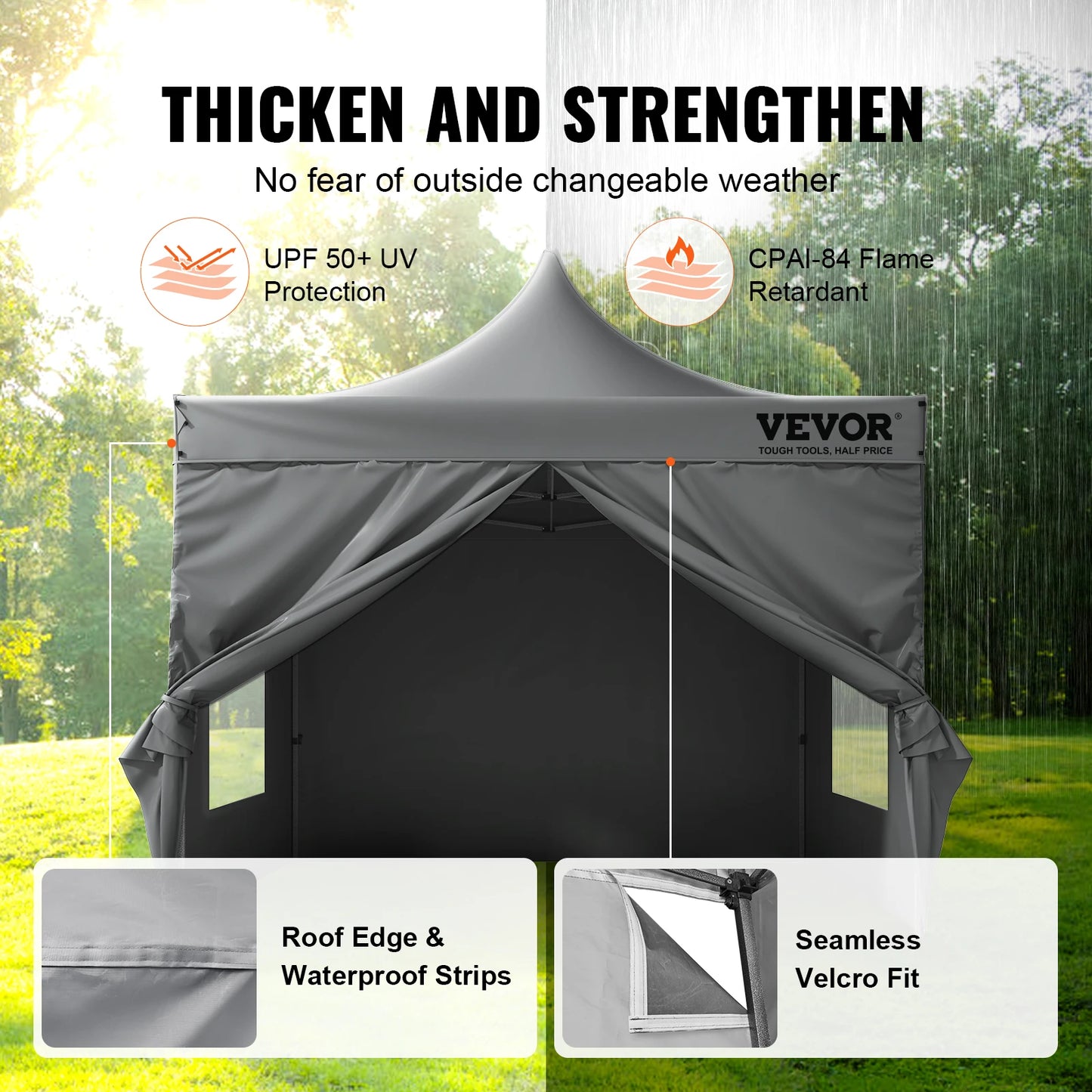 VEVOR 10x10 FT Pop up Canopy with Removable Sidewalls Portable Gazebo