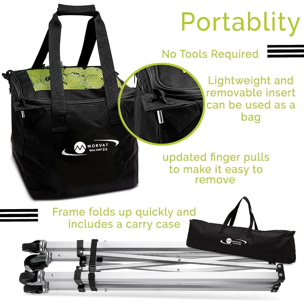 Heavy-Duty Pro Tennis Ball Cart 2.0, Holds 165 Tennis Balls