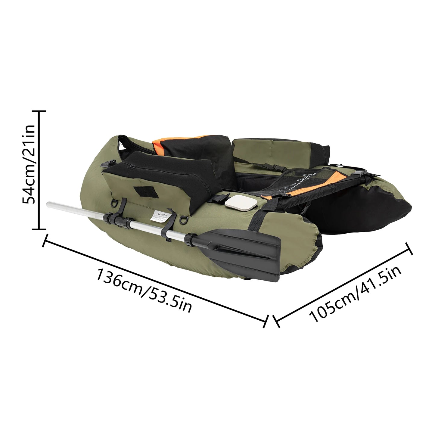 136*105CM Oxford Cloth Kayak Inflatable Fishing Boat Folding Assault