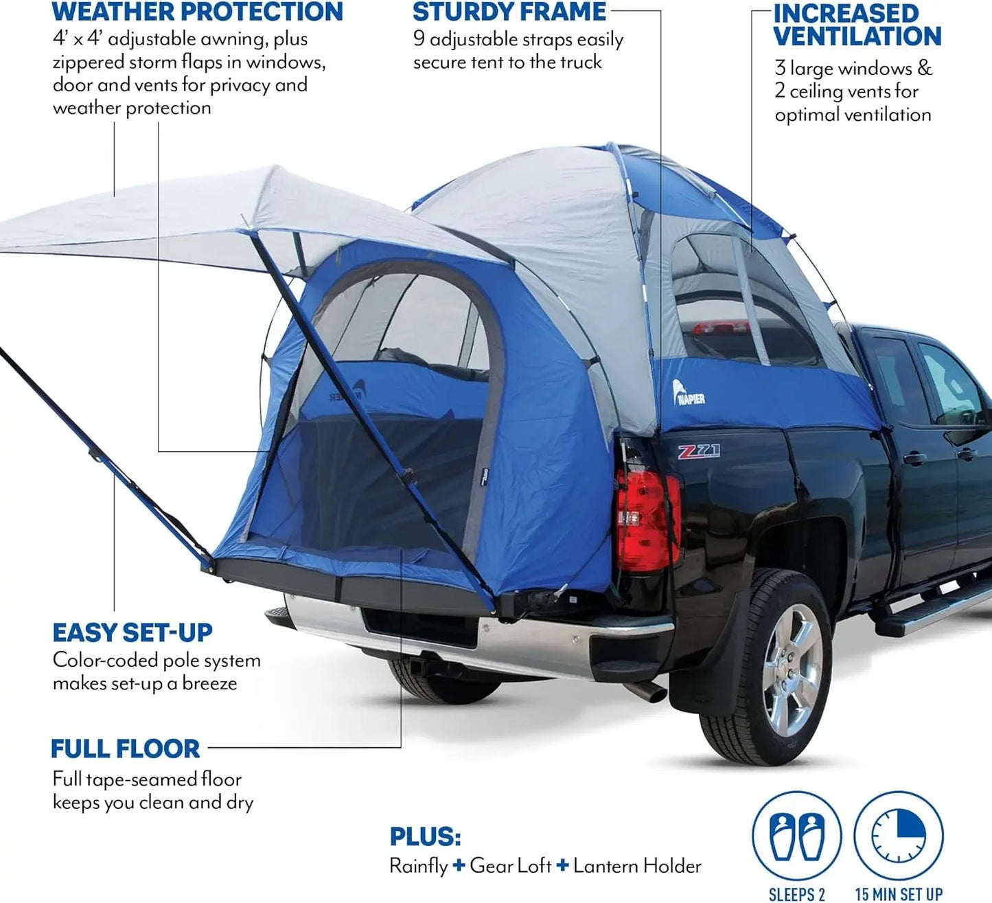 Truck Bed Camping Tent Waterproof 2 Person Tents