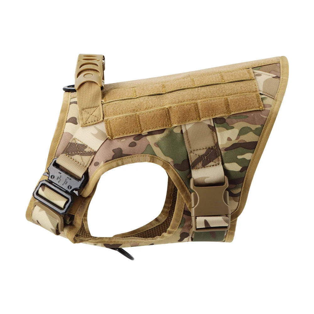 Military Large Dog Harness Collar Leash Bags Patches