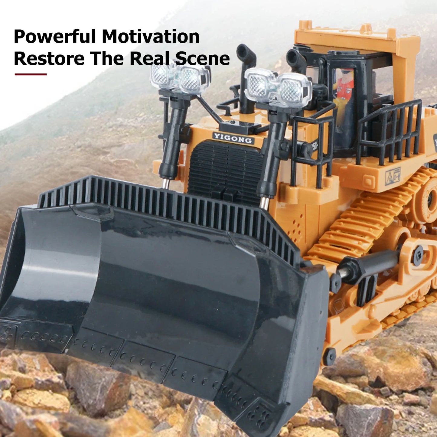 9 Channel 2.4G Radio Controlled Car 1/24 RC Crawler Heavy Bulldozer