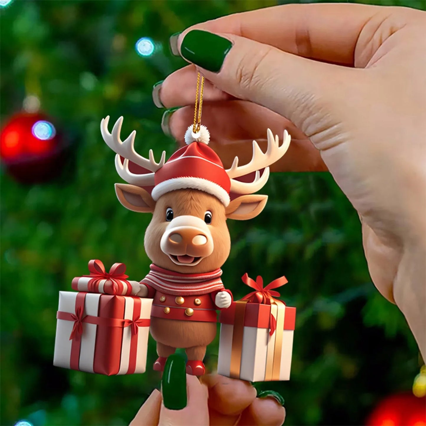 Christmas Cartoon Deer Hanging Ornament Christmas Tree Pendant