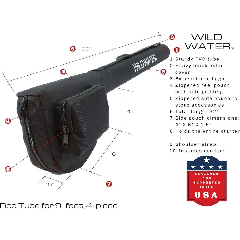 Deluxe Fly Fishing Combo Starter Kit, 5 or 6 Weight 9 Foot Fly Rod,