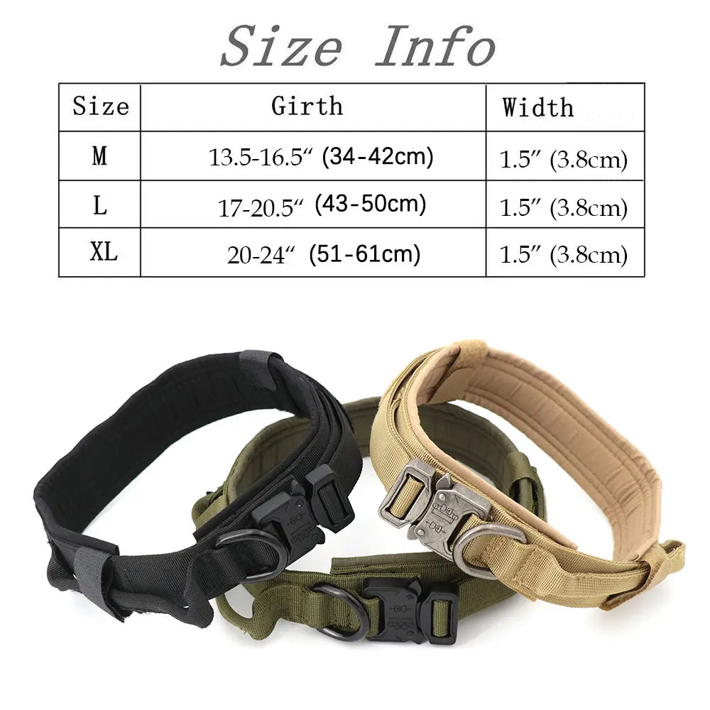Military Large Dog Harness Collar Leash Bags Patches