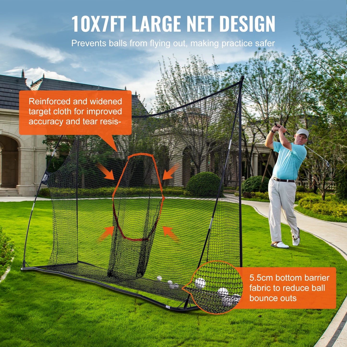 Golf Practice Hitting Net, Huge 10.8x7ft Golf Net,