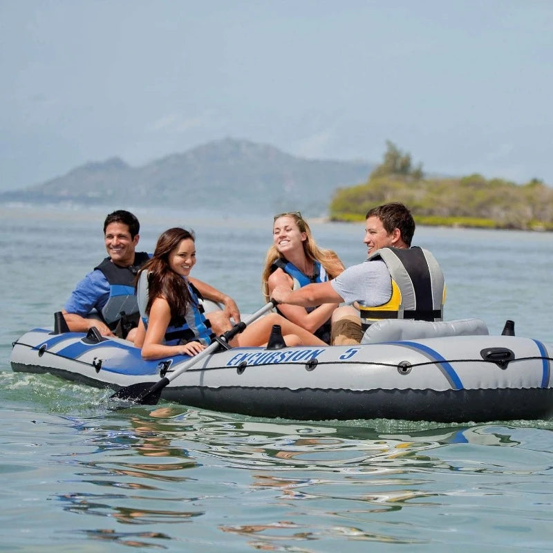 Excursion Inflatable Boat Series:Deluxe 54in Boat Oars and High-Output Pump