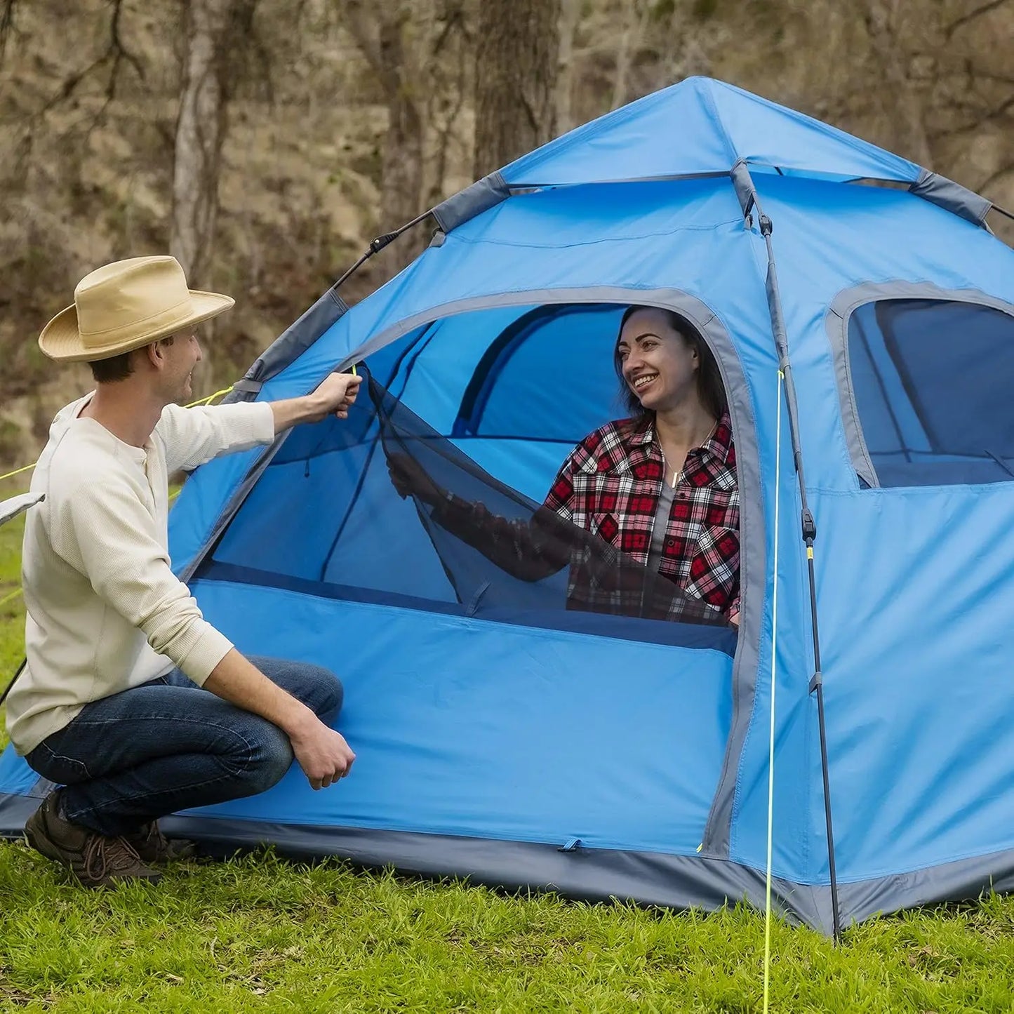 Moon Lence Instant Pop Up Tent Family Camping Tent 4-5 Person Portable