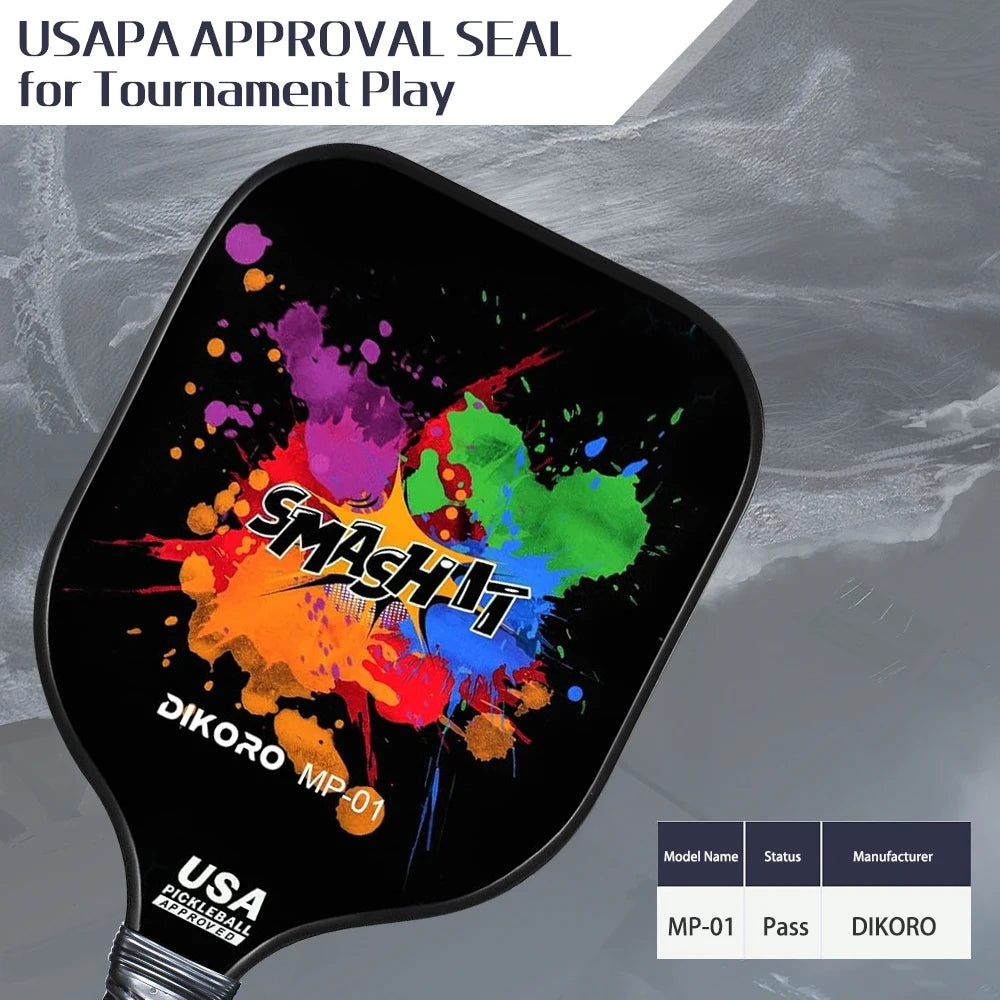 Pickleball Paddle Graphite Textured Surface USAPA Compliant Includes 4 Balls