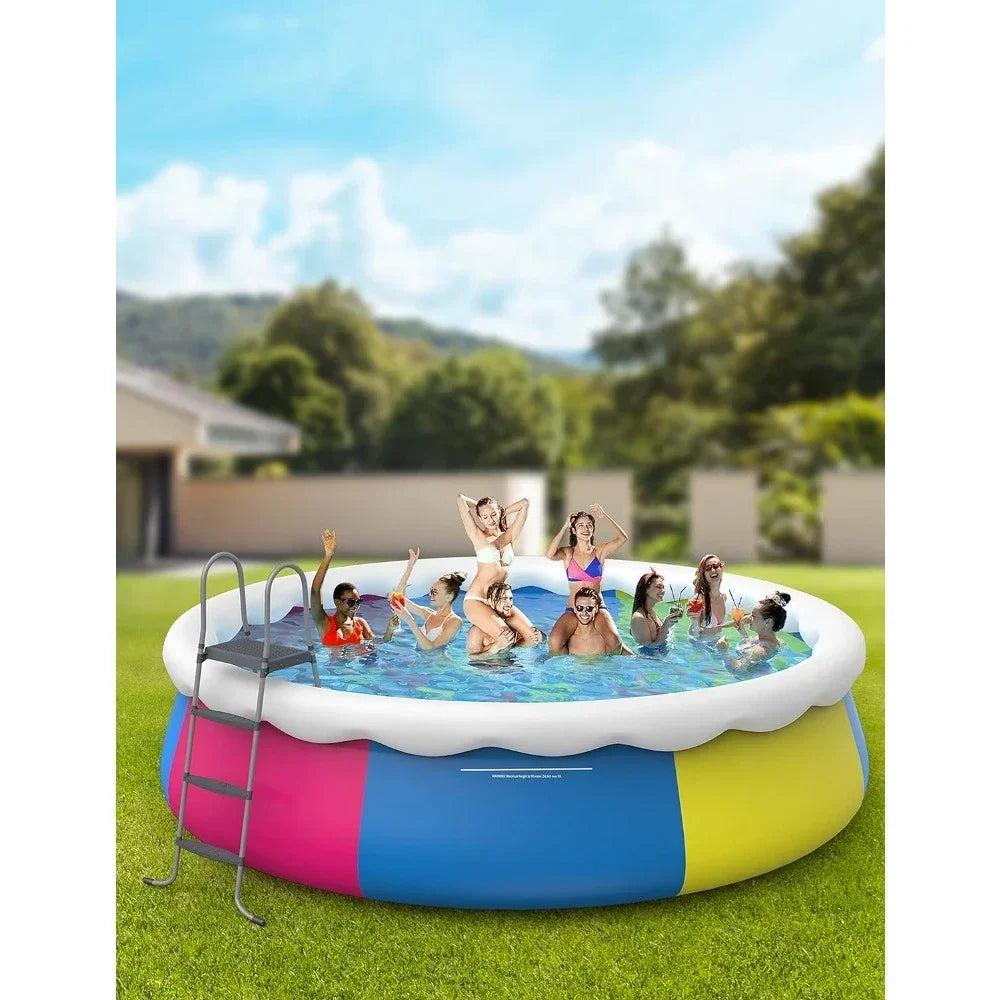 Inflatable Top Ring Swimming Pools 18ft*48in Round Pool Include Filter Pump