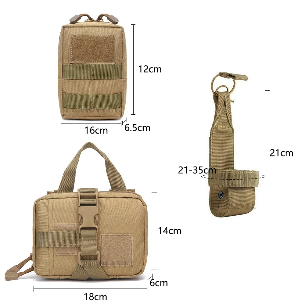 Military Large Dog Harness Collar Leash Bags Patches