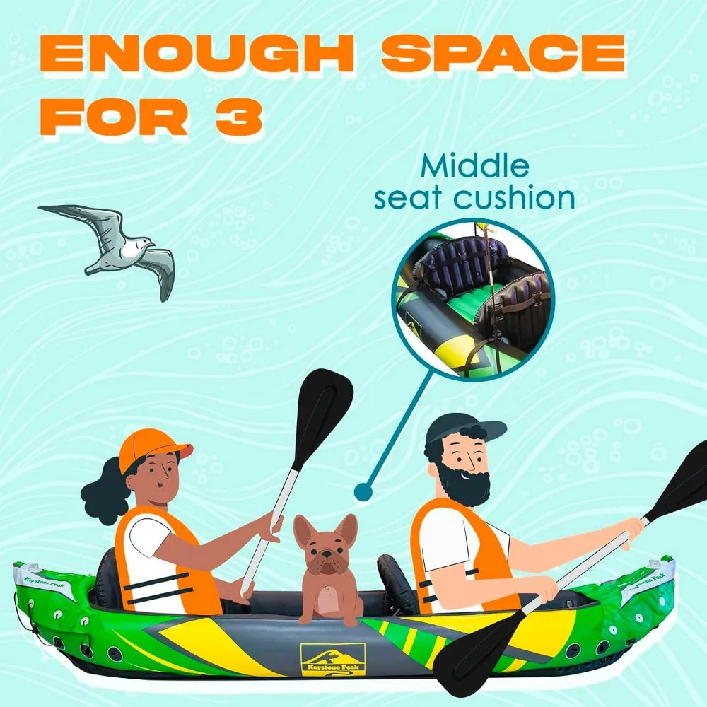 2 Person Inflatable Kayak with Exclusive Sun Canopy