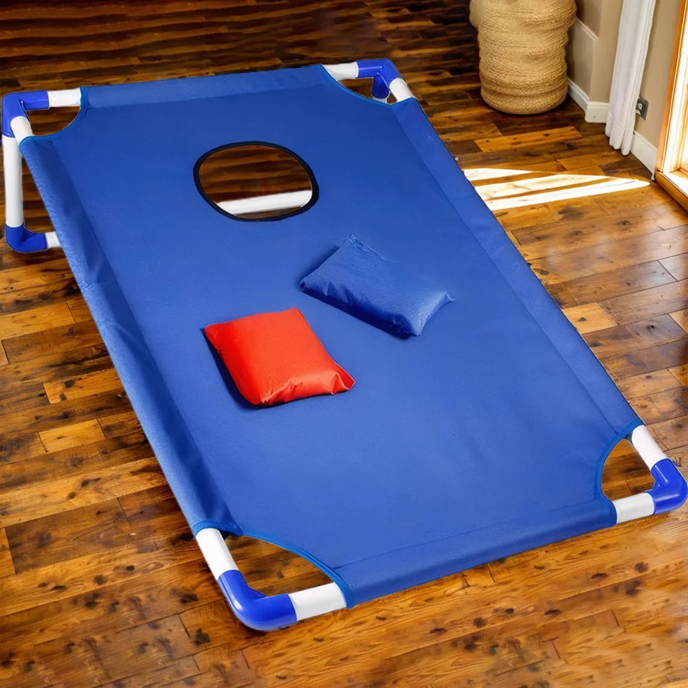 Portable Cornhole Board Set with 3 Red 3 Blue Bags Outdoor Toss Game Set Corn Hole