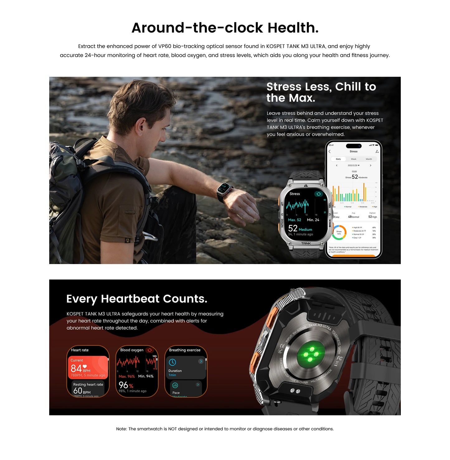 2024 Original KOSPET TANK M3 Ultra GPS Smartwatches For Men Women Smartwatc