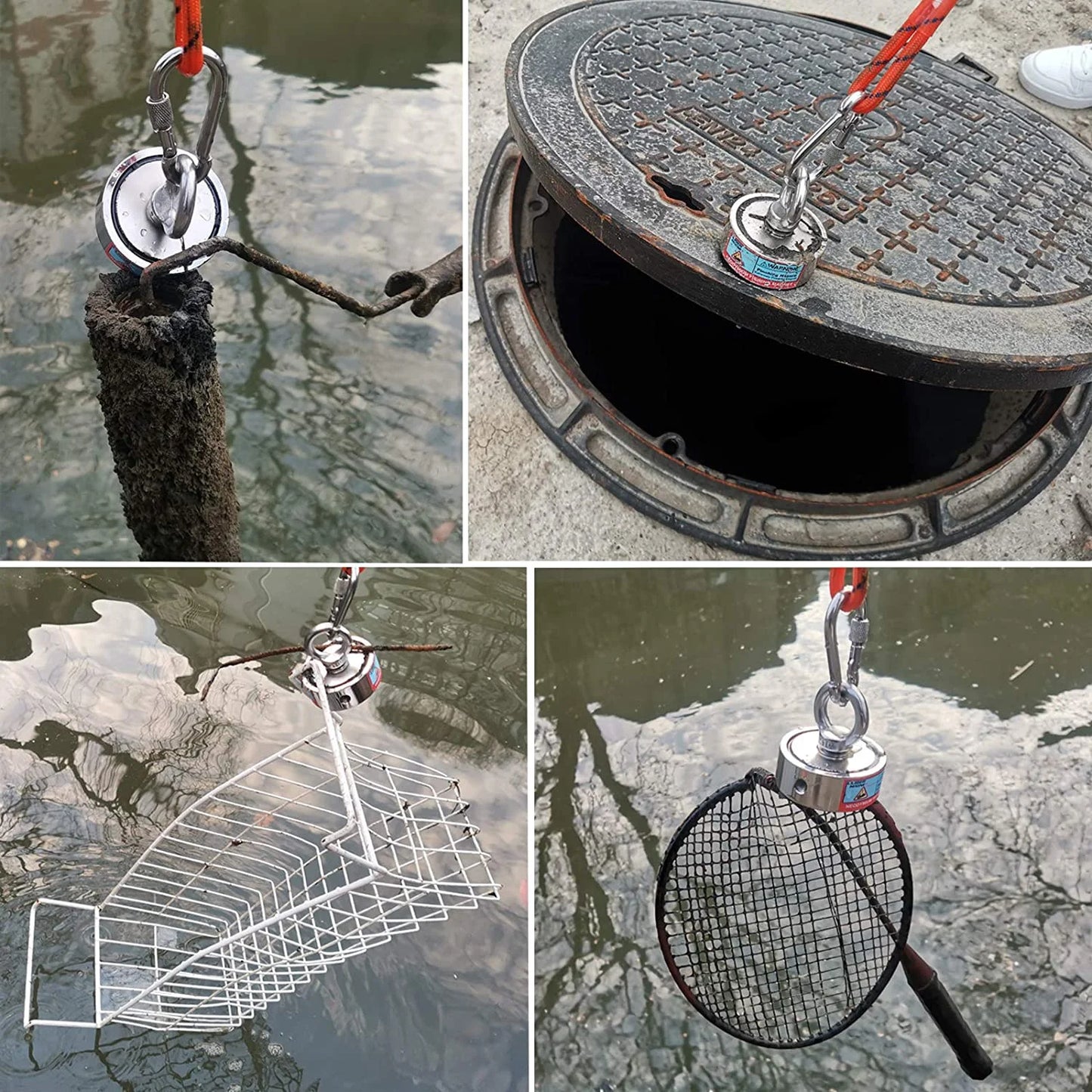 Double Sided 300-500KG Magnet Fishing Kit