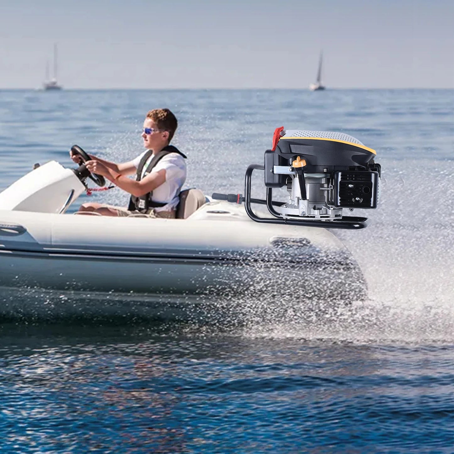 Heavy Duty 4Stroke 4.3kw Outboard Motor Gas powered Boat Engine