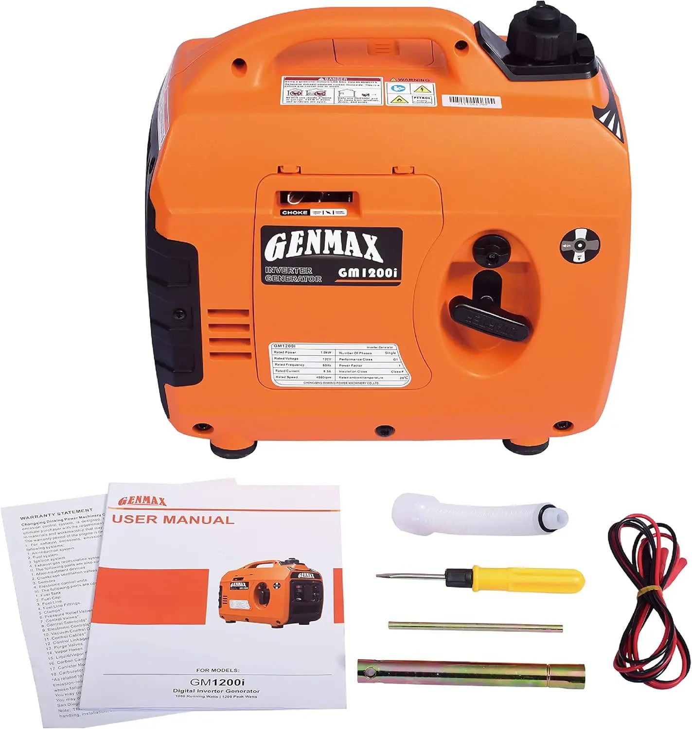 Portable Generator 1200W Ultra-Quiet Gas Engine