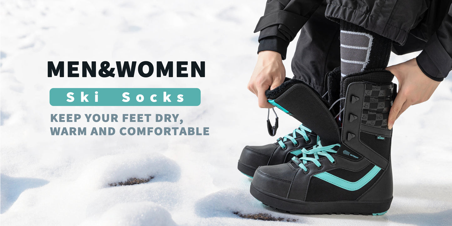 3 Pairs of Merino Wool Ski Socks for Women and Men, Warm Winter Knee High Socks,