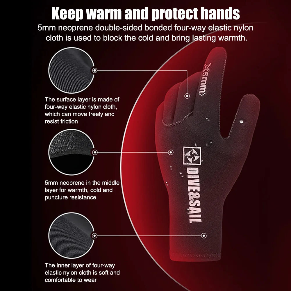 1pairs 3mm 5mm Neoprene Diving GlovesWear Resistant Underwater Swimming Gloves Snorkeling Gear
