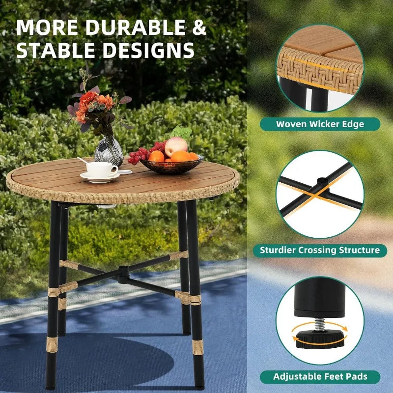 Outdoor Patio Dining Table Chair Set,Wicker
