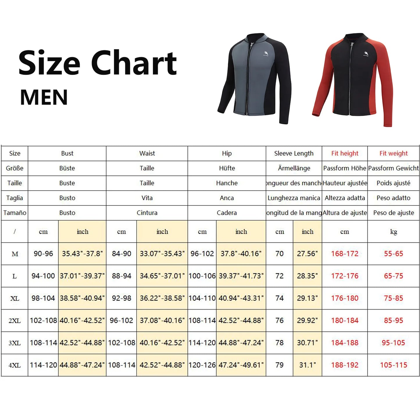 Swimming Men's Split Long Sleeve Surf Snorkel