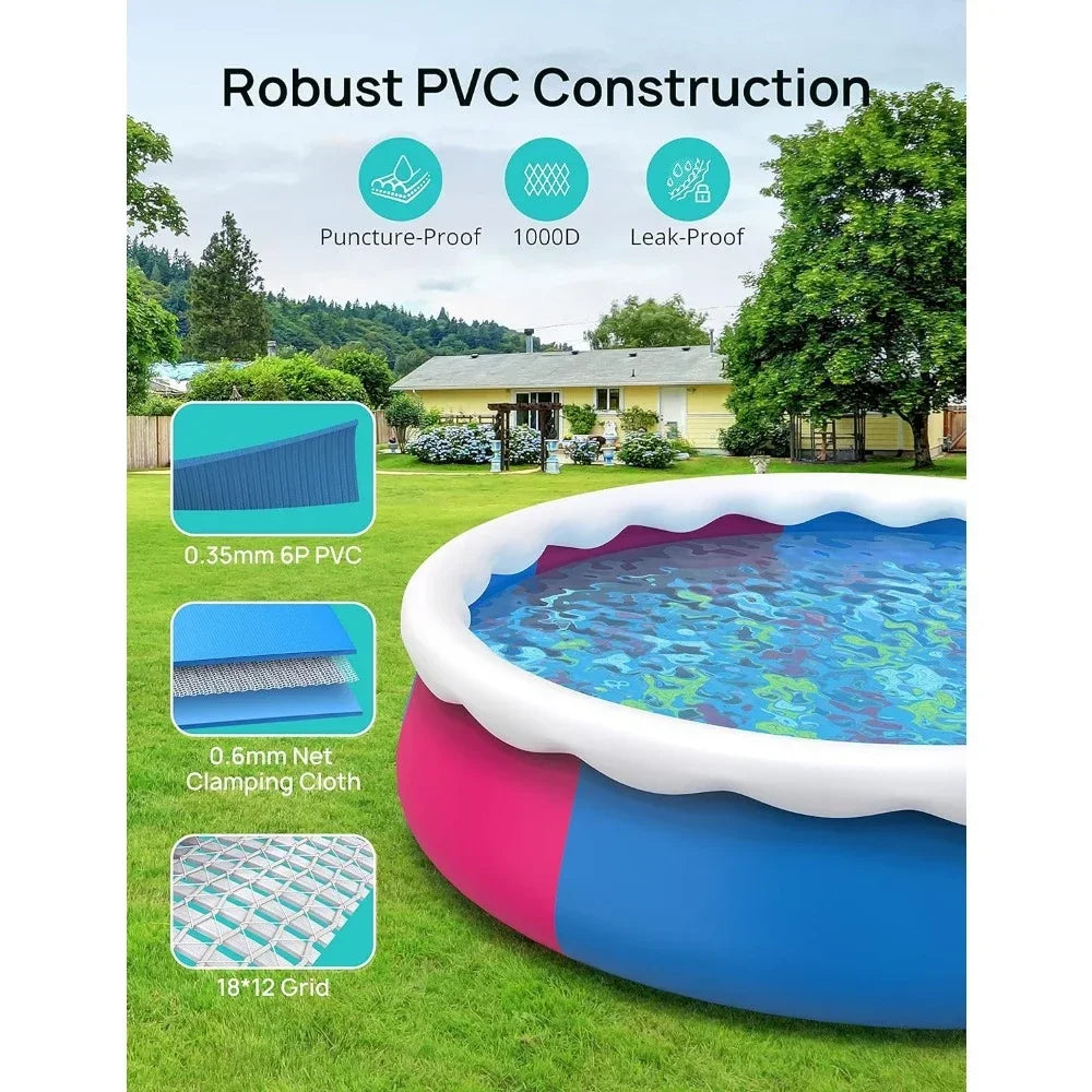 Inflatable Top Ring Swimming Pools 18ft*48in Round Pool Include Filter Pump