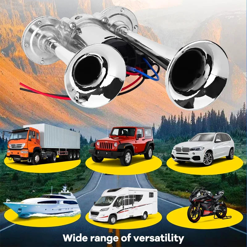 600dB Super Loud Car electric horn speaker metal tube double horn 12V