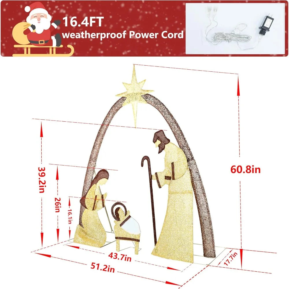 Outdoor Christmas Decorations Lighted Outdoor Nativity Set