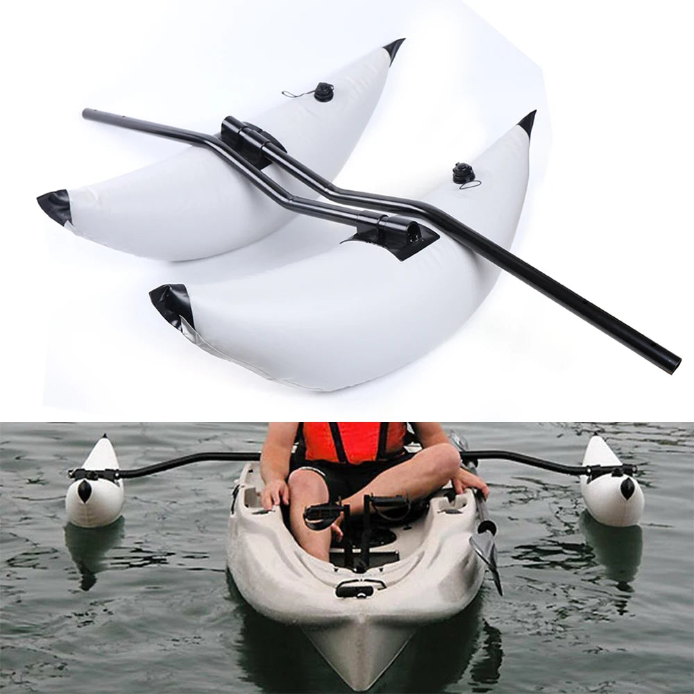 2pcs Inflatable Boat Water Buoyant Float Premium PVC Outrigger Canoe