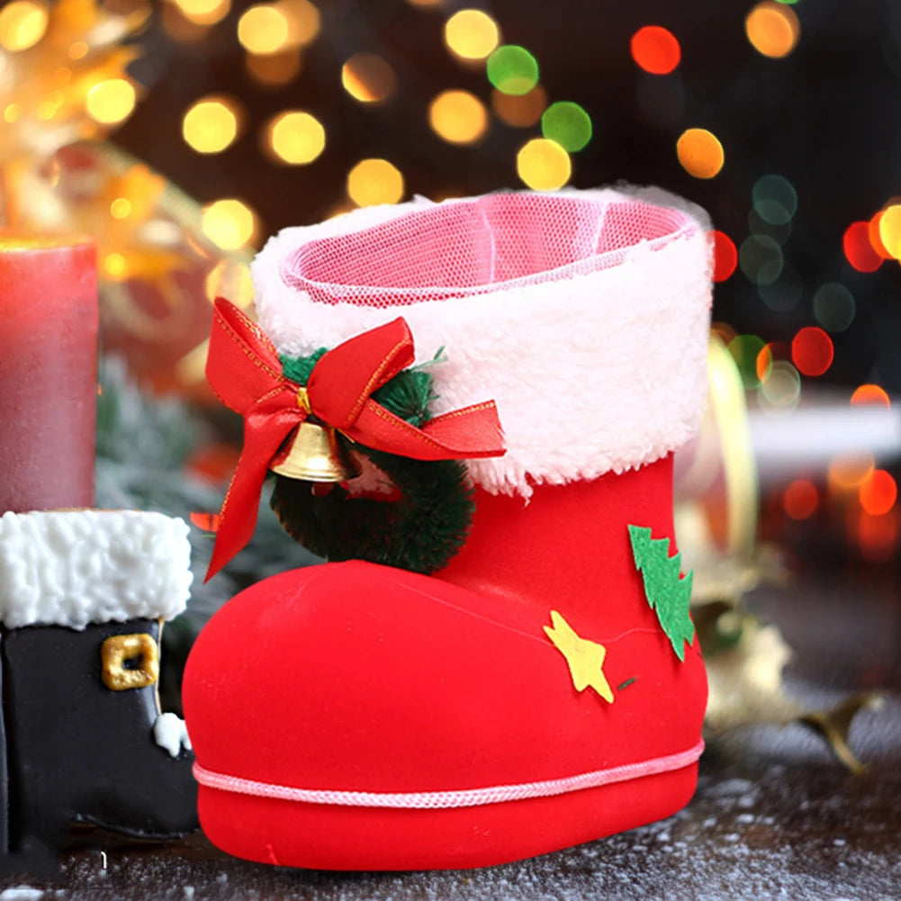 10-1pcs Christmas Candy Bags Red Boots