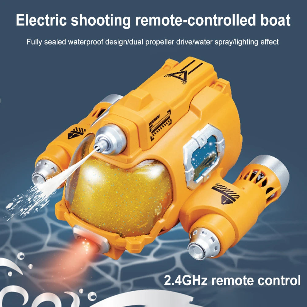 2.4GHz Mini RC Boat with Spray Water Pump and LED Lights Summer Water