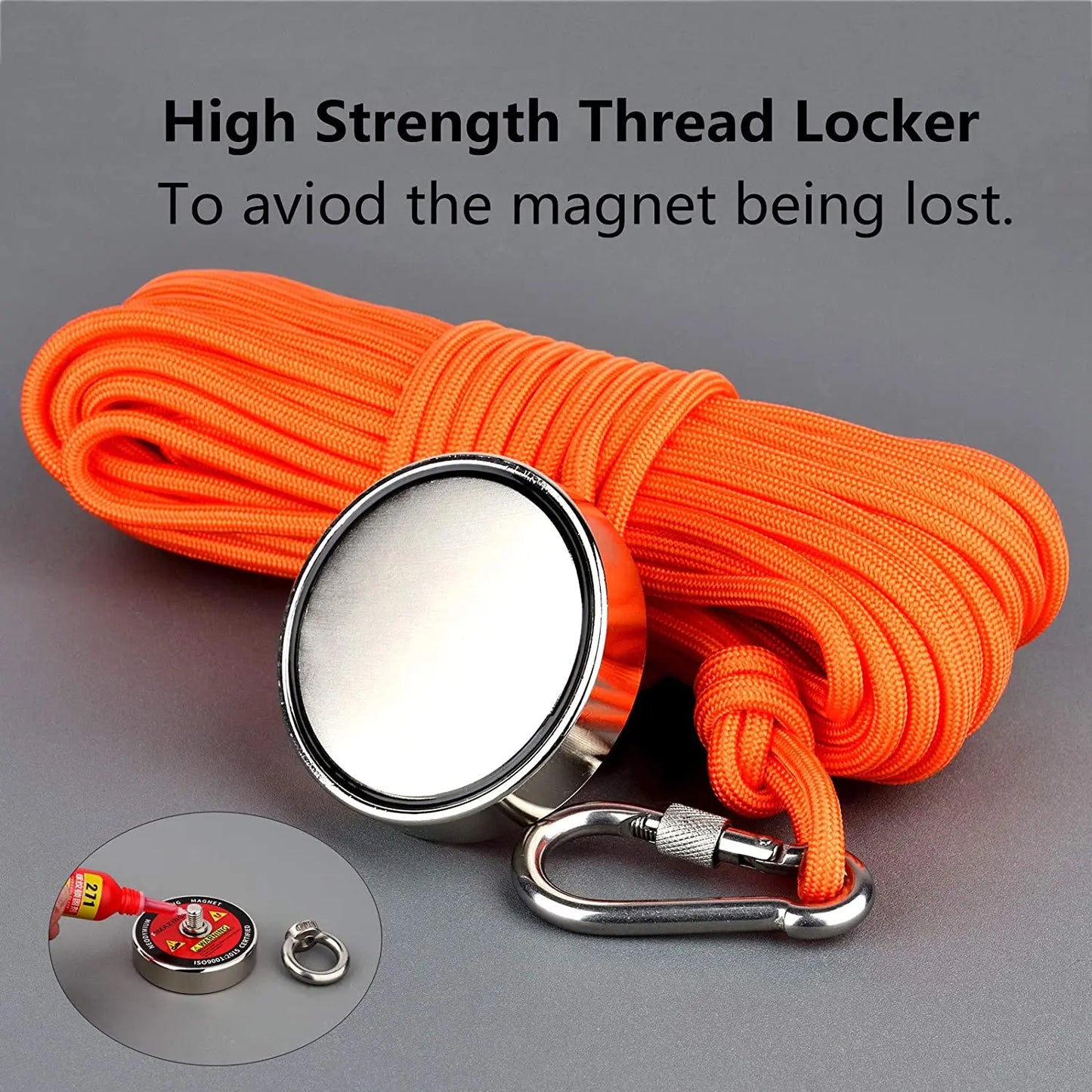 New Strong Retrieval Magnet Kit 400lb Grappling Hook