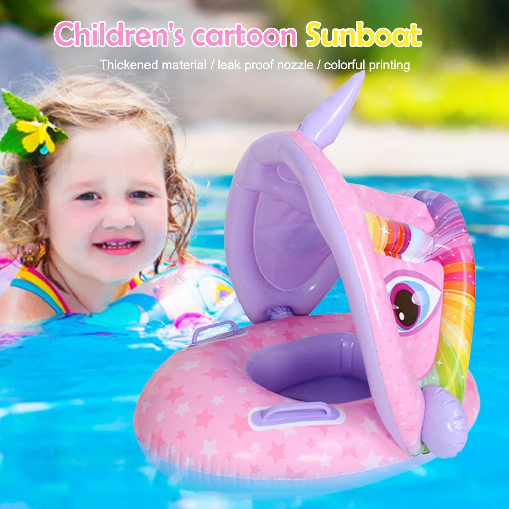 1/4pcs Baby Inflatable Swimming Rings Seat Floating Sunshade