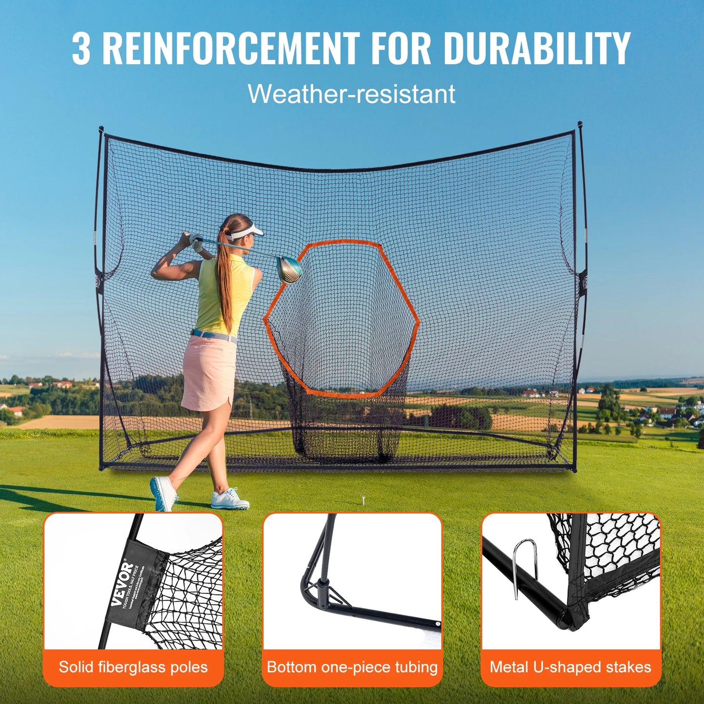 Golf Practice Hitting Net, Huge 10.8x7ft Golf Net,