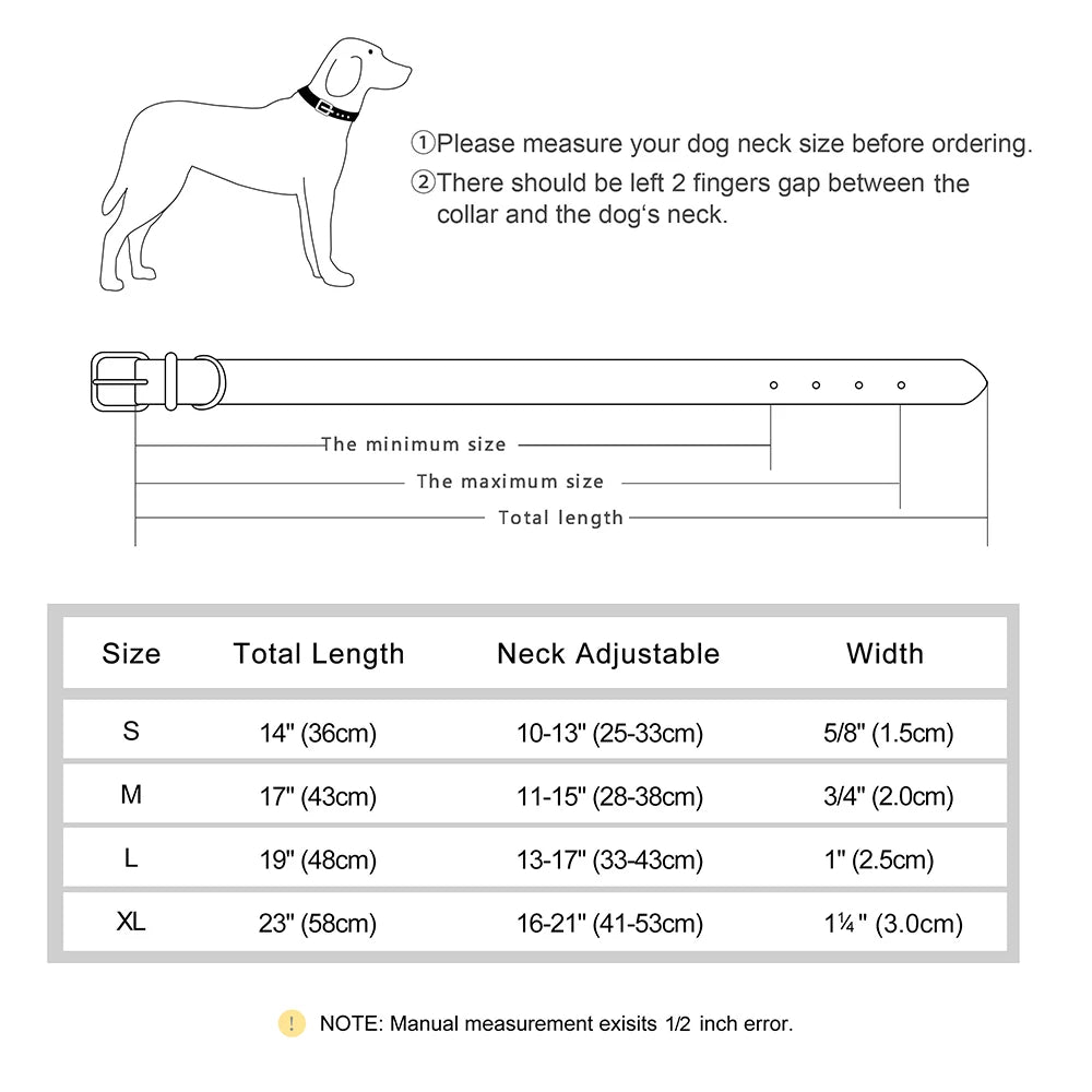 New Soft Padded Personalized PU Leather Dog Collar with Free Engraved ID