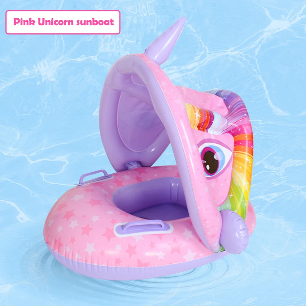1/4pcs Baby Inflatable Swimming Rings Seat Floating Sunshade