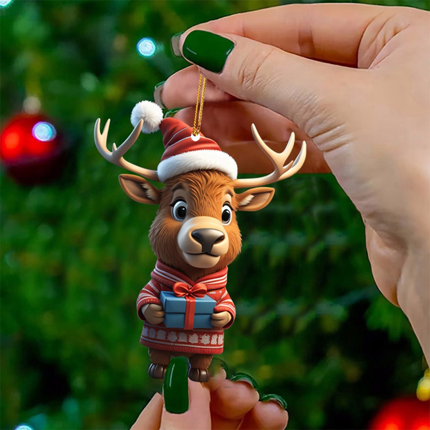 Christmas Cartoon Deer Hanging Ornament Christmas Tree Pendant