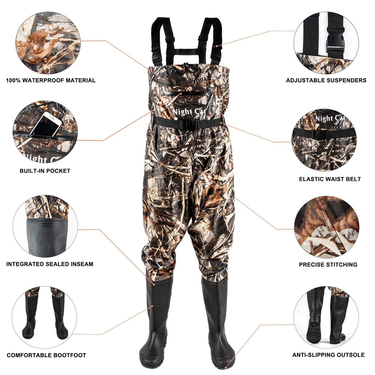 Waders Men with Boots for Fishing Hunting Well
