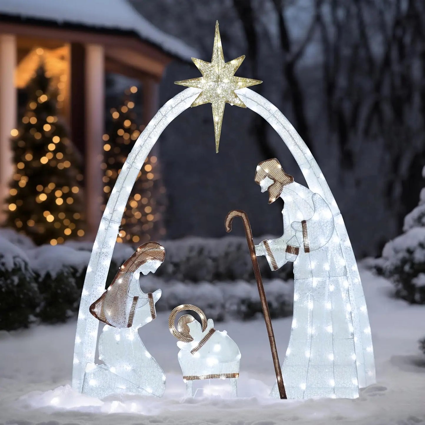 Outdoor Christmas Decorations Lighted Outdoor Nativity Set