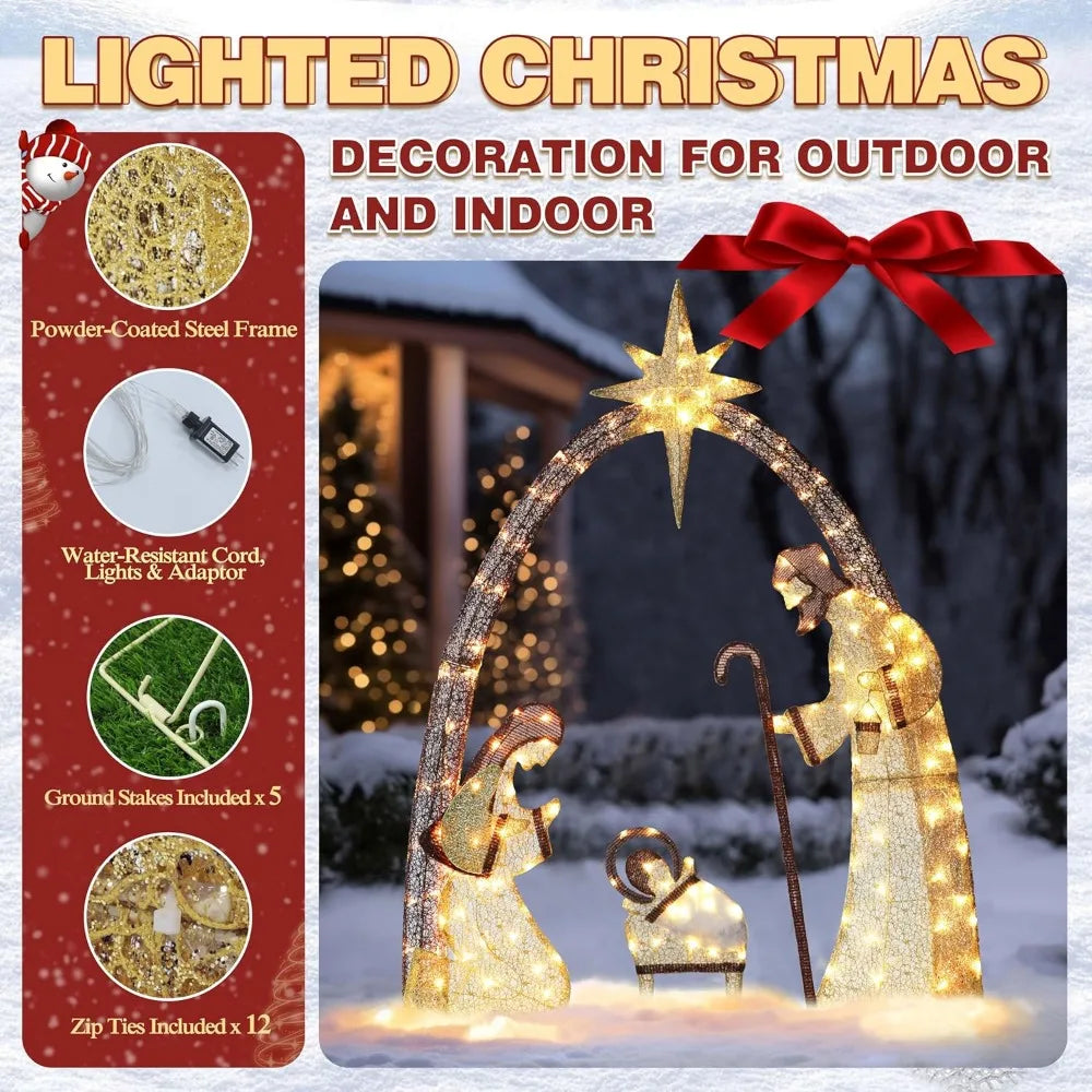 Outdoor Christmas Decorations Lighted Outdoor Nativity Set