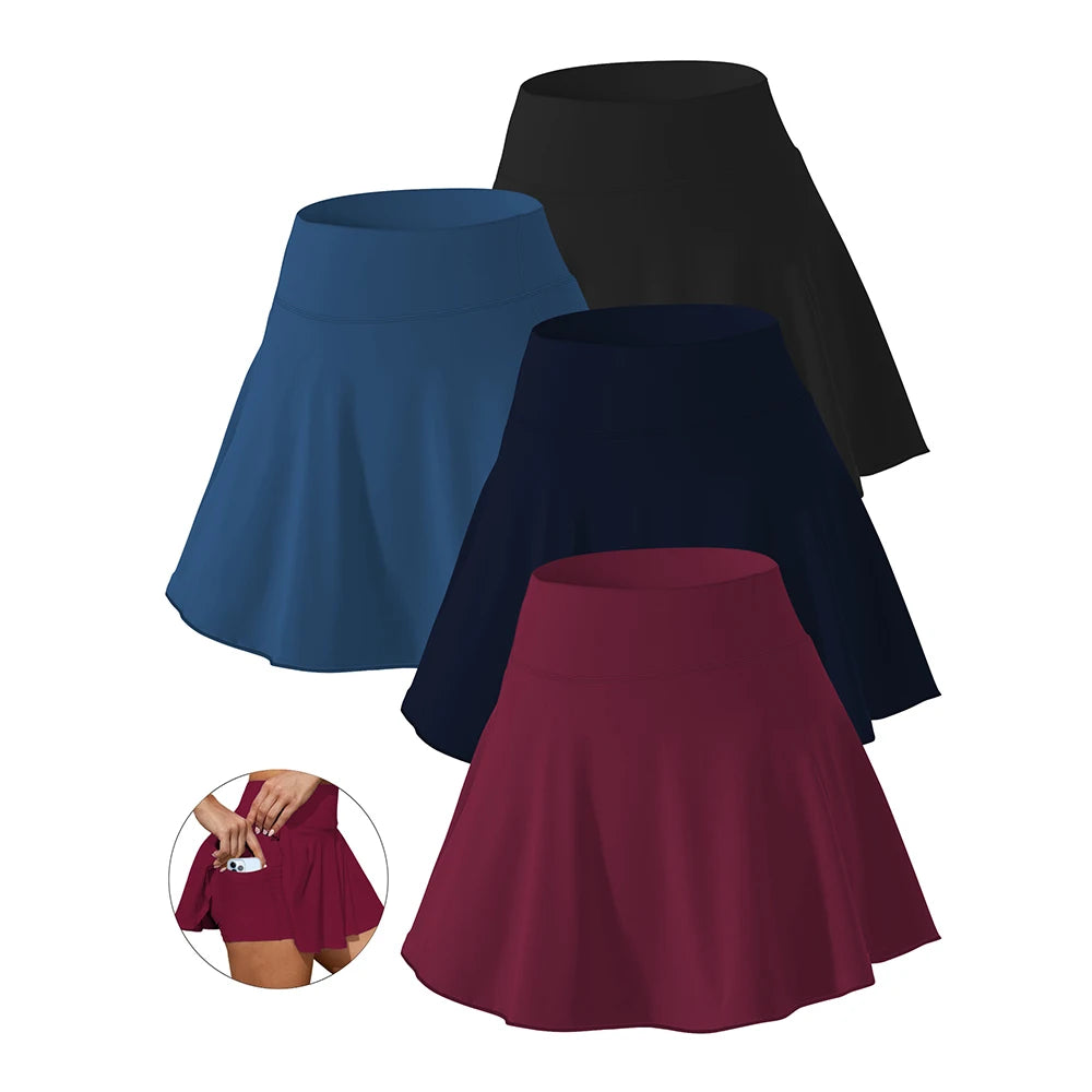 4-piece Plus Size Set Of Women's Tennis Golf Skirts