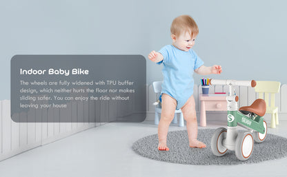 SEJOY Baby Balance Bike 4 Wheels Toddler Walker Bicycle